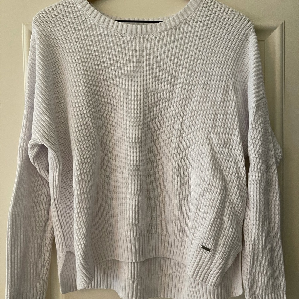 white sweater
